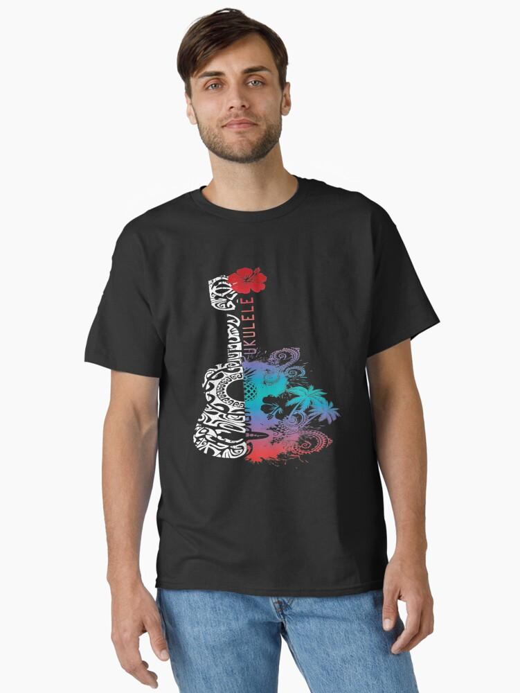 Tattoo Tribal Pattern Ukulele Hawaii Music Classic T-Shirt