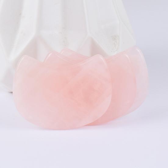 Pink Quartz Scraping Board Cat Head Shape Facial Massage Tool for Lifting Firming V-Face Line Relieves Fatigue Promotes Circulation Spa Gift for Women