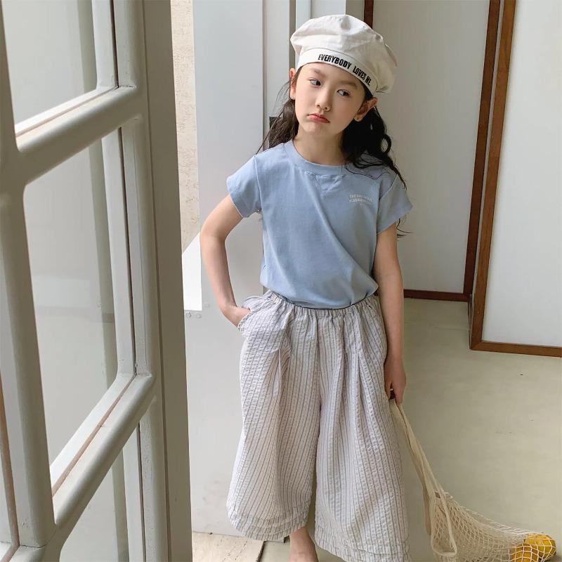 Mädchen Sommer Leinen Mückenschutz Caprihosen Koreanischer Stil Atmungsaktiv Elastischer Bund Kleinkind Kinder Outdoor Kleidung