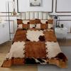 Cowhide Coverlet Set Farm Animal Fur Bedspread Queen/Full for Boy Girl Bedroom 2/3 Pcs Western Rustic Cowboy Farmhouse Quilt Set
