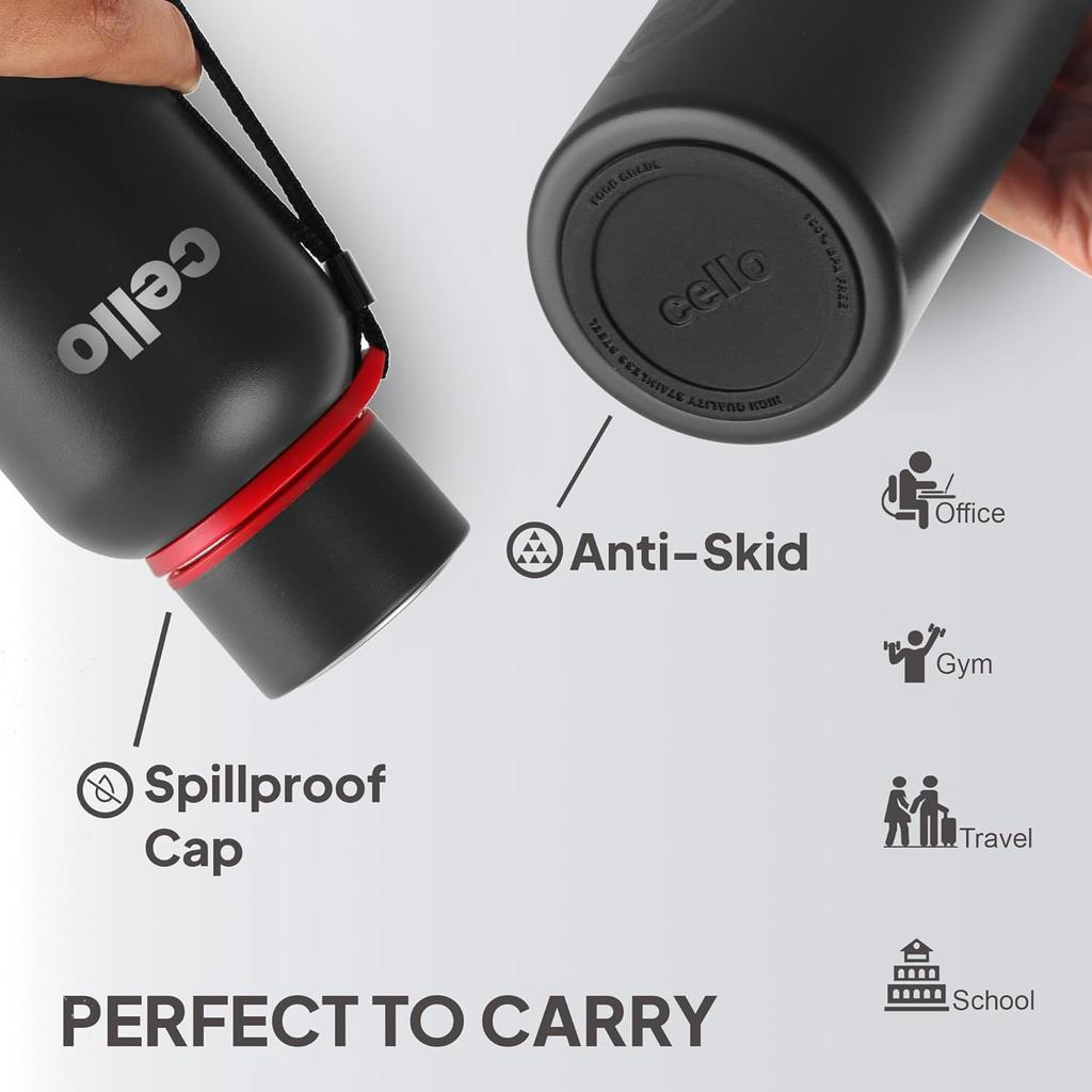 Vacuum Insulated Water  750ml Bottle For Hot And Cold Drinks Travel Friendly | Leak Proof Stainless Steel Flask With Wide Mouth And Matte Finish Look