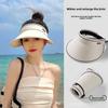 Women's Summer Empty Top Sun Hat Large Brim UV Protection Visor Cap for Outdoor Cycling
