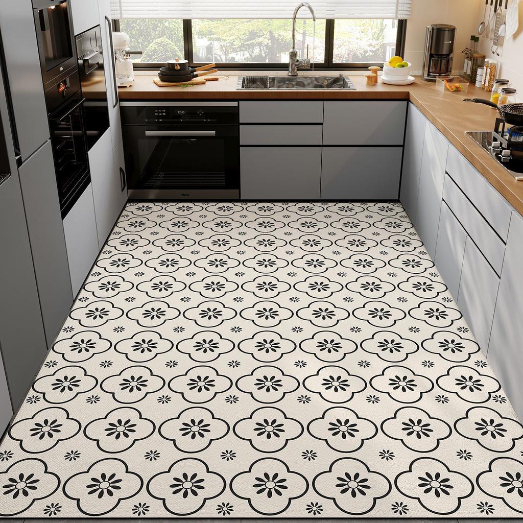 Diatom Mud Kitchen Mat Non-Slip Oil-Resistant Water-AbsorbentWipeable No-Wash Doormat Dirt-Resistant Waterproof Wall-to-Wall Carpet