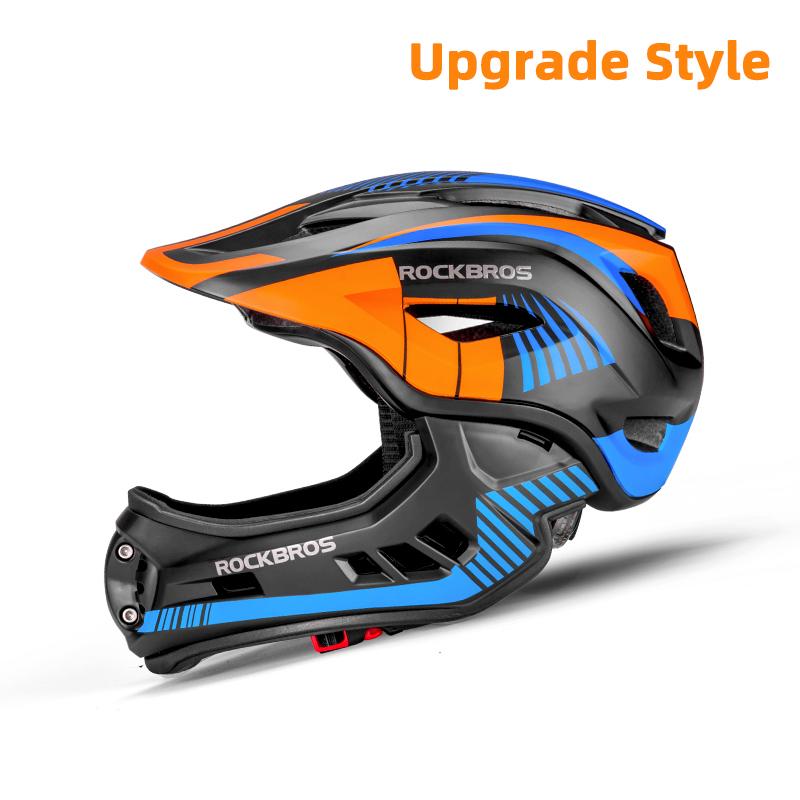 Casco da Bicicletta Integrale Rockbros per Bambini Casco da Downhill Rimovibile Integrato Ammortizzante Anti-Sudore Con 12 Aperture di Ventilazione
