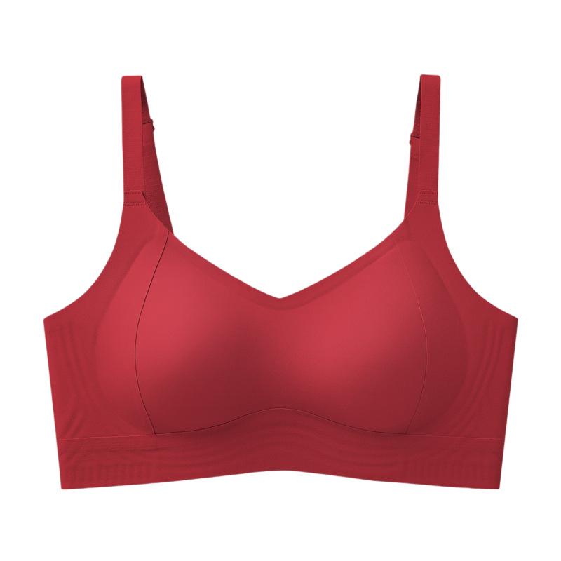 Invisible liquid foundation seamless underwear women s lift gather thin fixed cup jelly strip soft support anti-sagging bra M