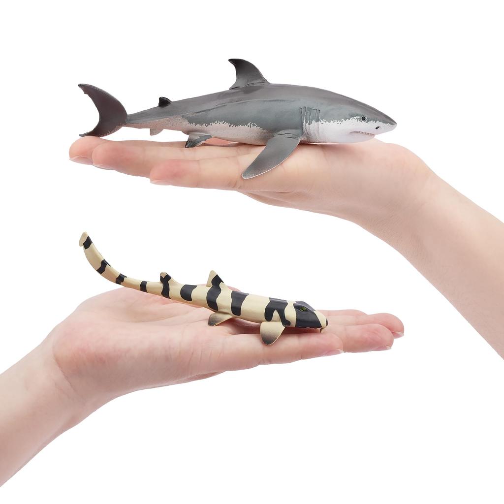 TOYMANY Animal Figures 8PCS Shark Figures Marine Animal Figure Set Marine Life Fish Sea Creatures Realistic Animal Models Shark Lovers Popular Animal