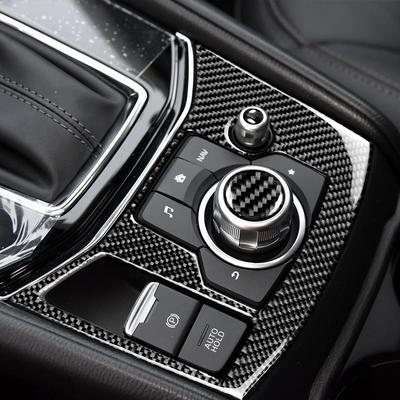 Carbon Fiber Multimedia Button Accessories for Mazda 3, CX-9, CX-5, and Mazda6
