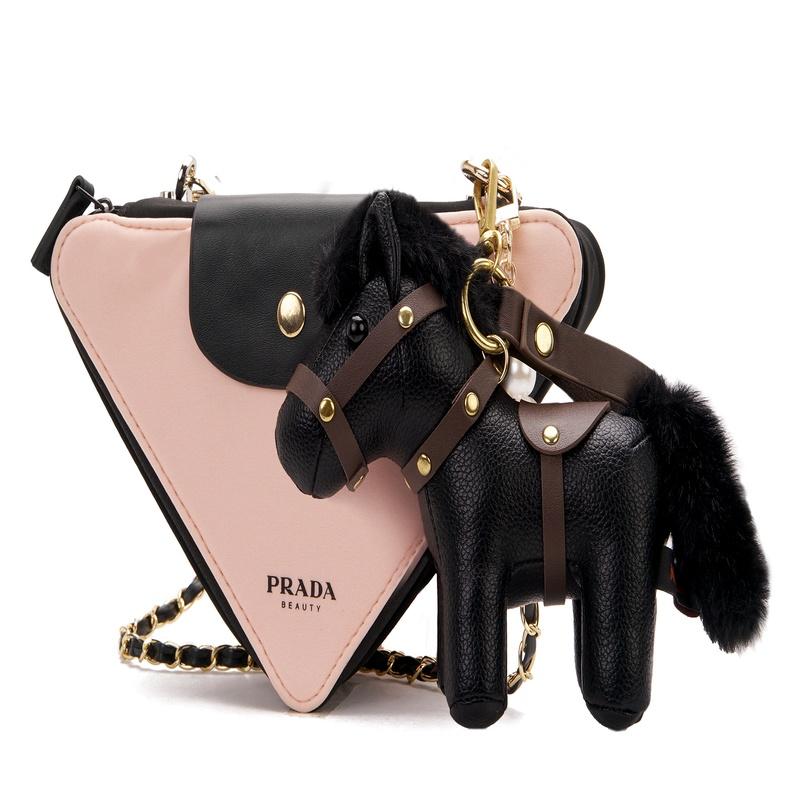 Prada Cosmetic bag/toiletry bag [Customized bag] Leather pony dumplings, high-end, refined, elegant, simple and versatile, portable pony dumplings