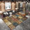 Abstract Retro Large Carpet Living Room American Style Coffee Table Decoration Sofa Area Rug Bedroom Non-slip Floor Mat Washable