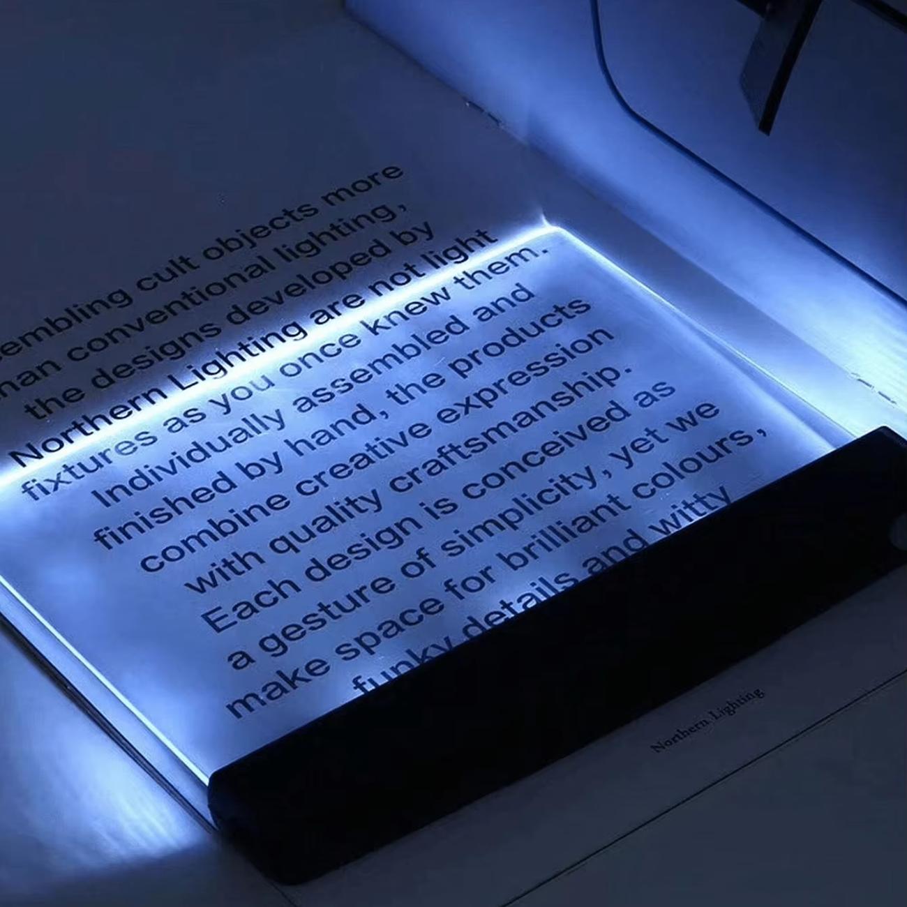 

Світлодіодна лампа для читання книг 1 шт. Прозора плоска лампа для читання, студентський нічник, портативна настільна лампа чорний
