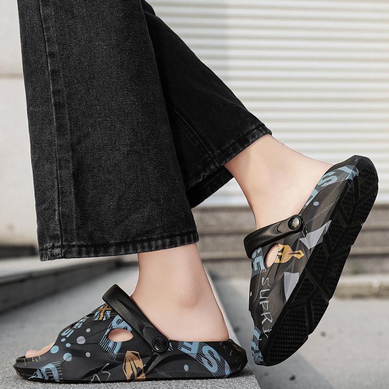 Fashion Men Slides Male Summer Shoes Outside Thick Sole Comfortable Home Men Slippers Outdoor Unisex Massage Shoes Hot Sale