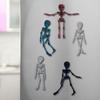 Poseable Skeleton Fridge Magnet 3D Printed Articulated Full Body Skeleton with Movable Joints Halloween Mini Skull Fridge Magnets for Home Decor