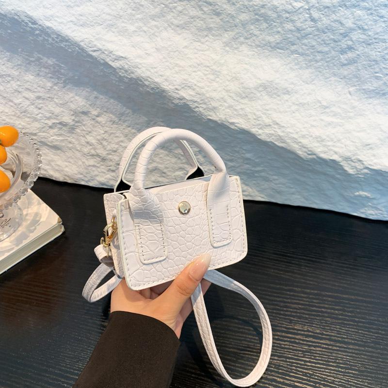 

Мини-сумка-помада Niche Design, женская, новинка 2024 года, модная, через плечо, квадратная, с крокодиловым узором, мини-сумка белый