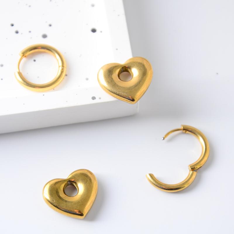 Punk Hängeohrringe Einzigartig Abnehmbar Edelstahl Dicke Stern Herz Creolen Für Damen Herren Statement Schmuck