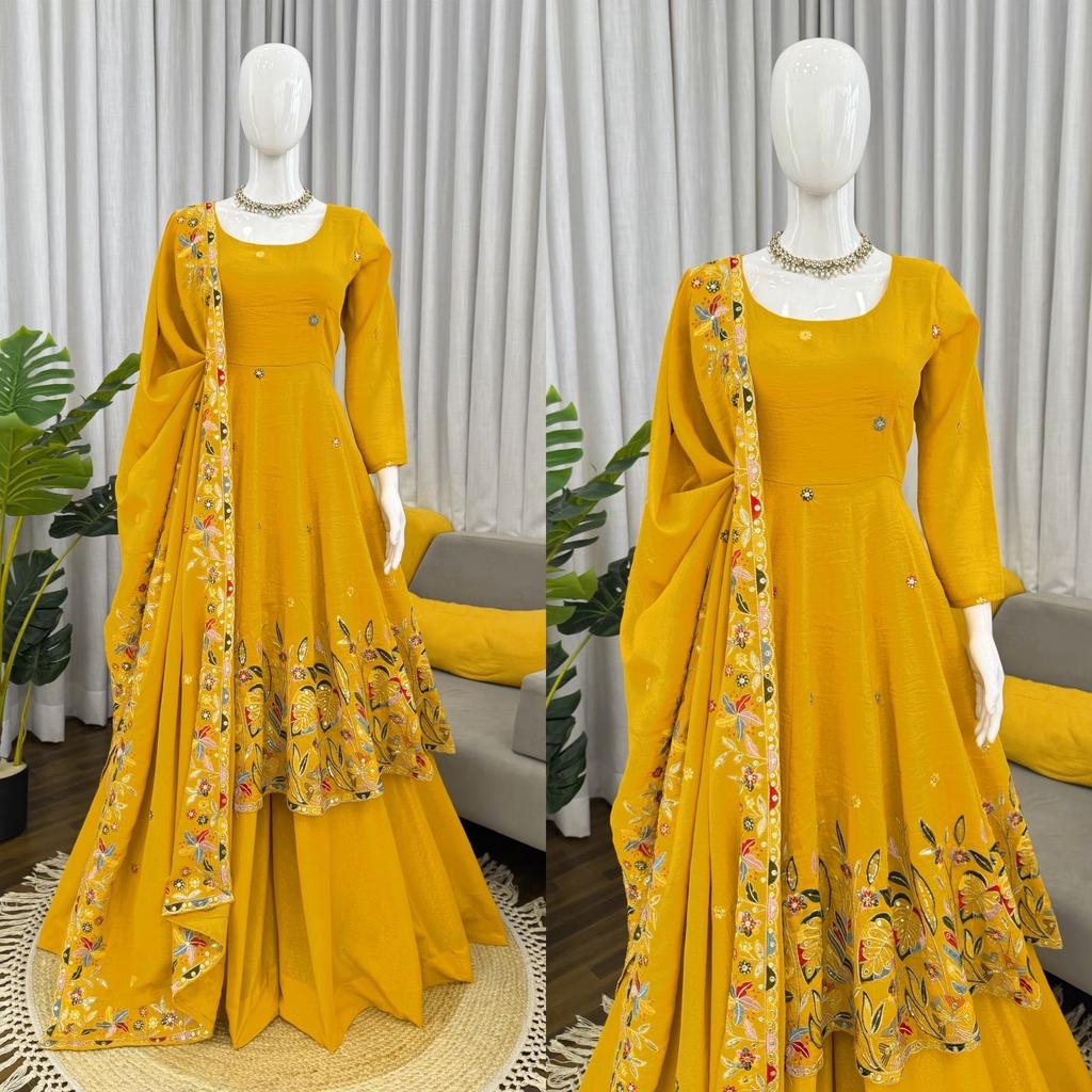 Indian Bollywood Anarkali Palazzo Suit Pakistani Wedding Wear Salwar Kameez