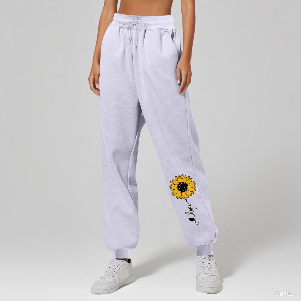 Ladies' Printed Unisex Casual Pocket Drawstring  Pants