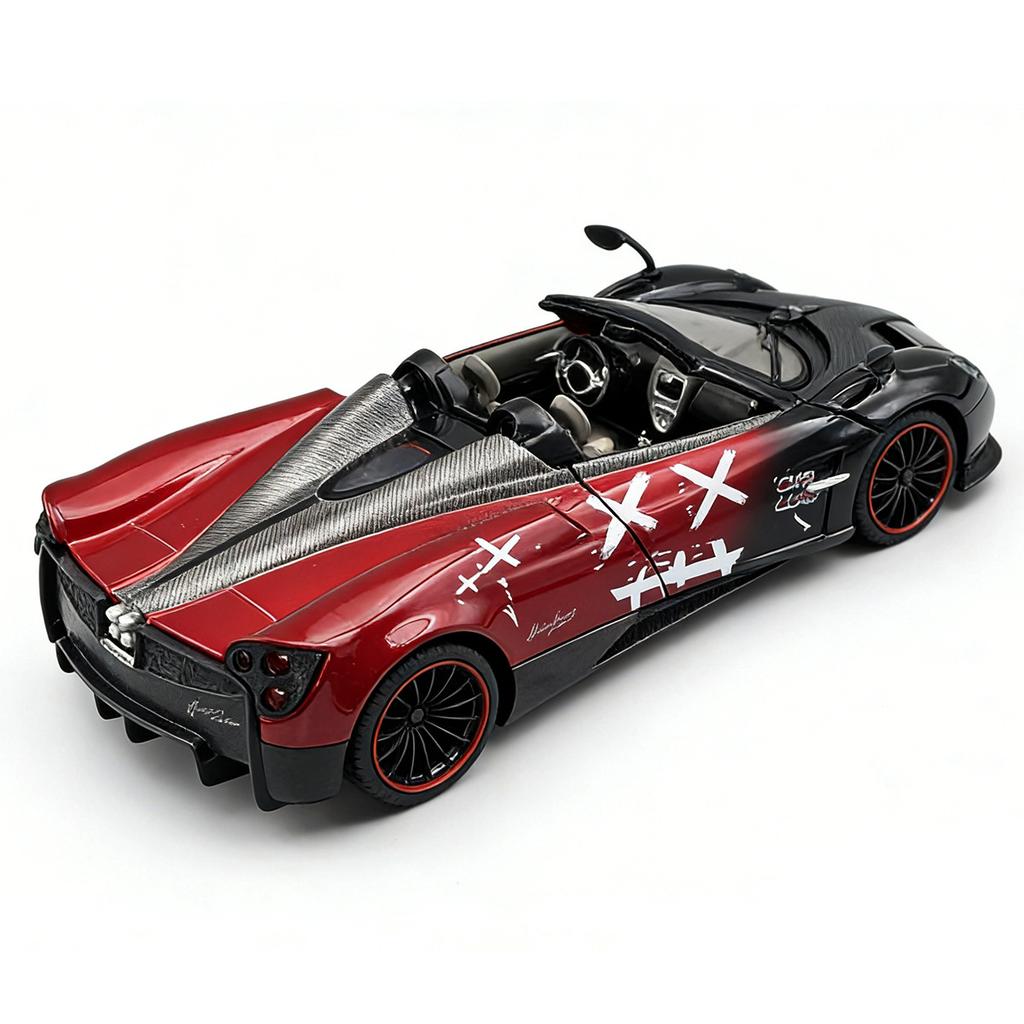 New 1:24 Pagani Huayra Roadster Modified Car Alloy Car Model Sound And Light Pull Back Children'S Toy Collectibles Birthday Gift