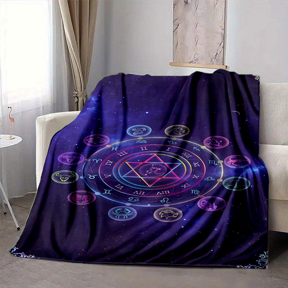 1 Stück Astrologie-Symbole Decke - Perfektes Geschenk für Geburtstage, Weihnachten & Halloween - Weich, Warm & Vielseitig yy250909169