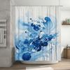 Blue Ink Splash Shower Curtain Bathroom Decor Waterproof Fabric 3D Printing Home Decoration for Kids Bathrooms