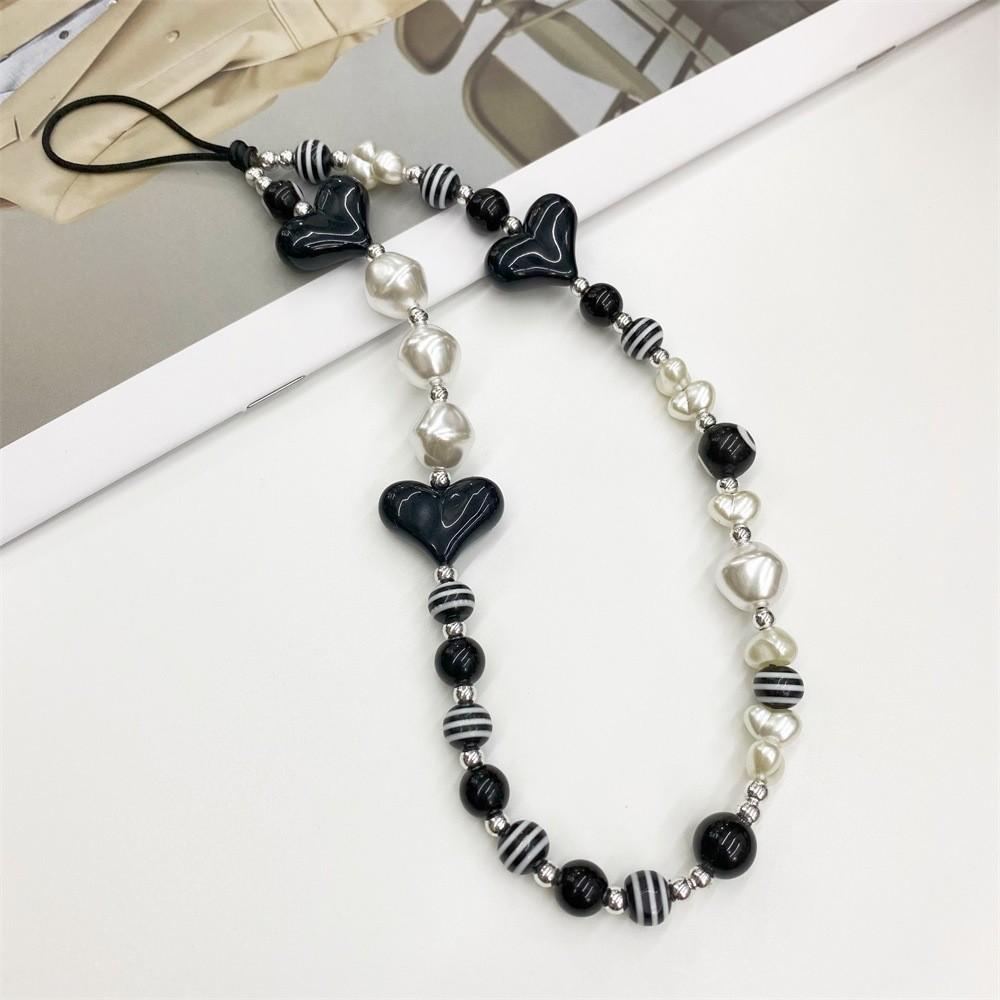 Adorno colgante colgante con cuentas de amor, cadena para teléfono móvil, funda para teléfono móvil