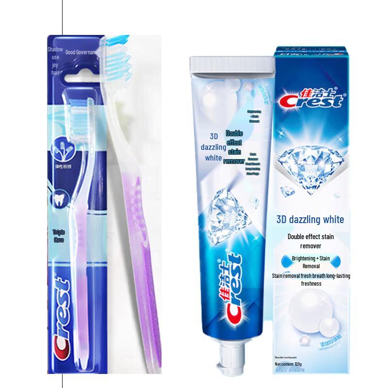 Crest Oral Care Combo: Toothbrush & 3D White Toothpaste