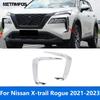 For Nissan X-trail Xtrail Rogue T33    Chrome Front Fog Light Lamp Eyelid Eyebrow Foglight Strip Trim Accessories