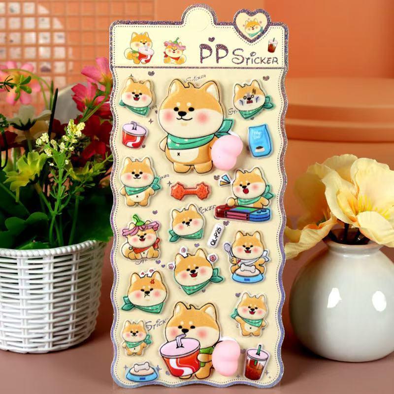 

1Pcs Cute Cartoon Soft 3D Butt Stress Relief Stickers Rabbit Bear Dog Theme For Diy Scrapbook Cup Phone Case Notebook Decoration