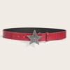 Red Fashion Jeans Belt Five-pointed Star Buckle Hip-hop Waistband Retro Women's Belt
