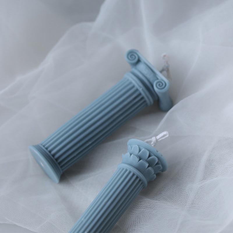 1 Pcs 3D Roman Column Candle Silicone Mould Aromatherapy Candle Plaster Mould Silicone Candle Molds Wax Candle Mold Home Decoration