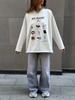 Autumn Cotton Long-Sleeve Tee: European & American Style, Fun Print, Age-Reducing, Trendy & All-Match