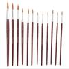 12PCS Round & Flat Head Nylon Hair Brushes Oil Painting Brushes  Oil Painting