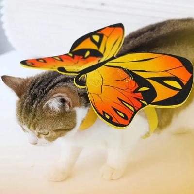 Cat Dog Wings Halloween Pet Cloth Wing Costume Soft Comfortable Festival Clothes for Cat Colorful Butterfly Cosplay Costume