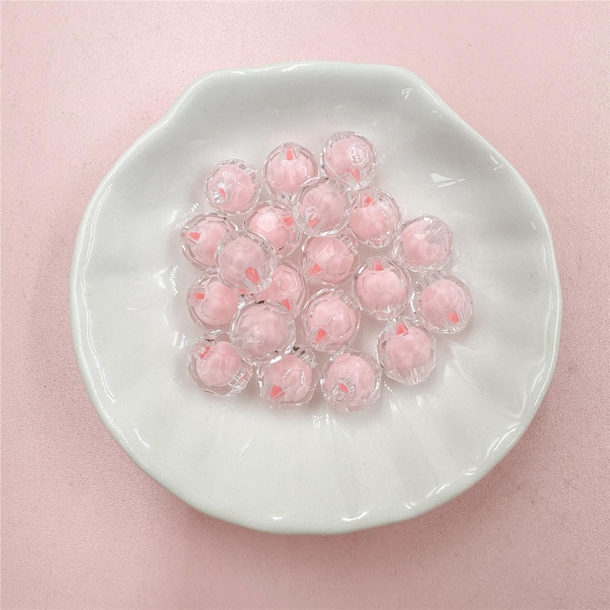 

20 шт. круглое ожерелье, прозрачные браслеты для свободных бусин, ювелирные аксессуары для брелка для изготовления ювелирных изделий DIY 9*10 мм, модный акрил розовый