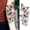 1 Sheet Realistic Butterfly Snake Flowers Temporary Tattoos Waterproof Long Lasting 3D Temp Fake Tattoo Sticker For Women Girls