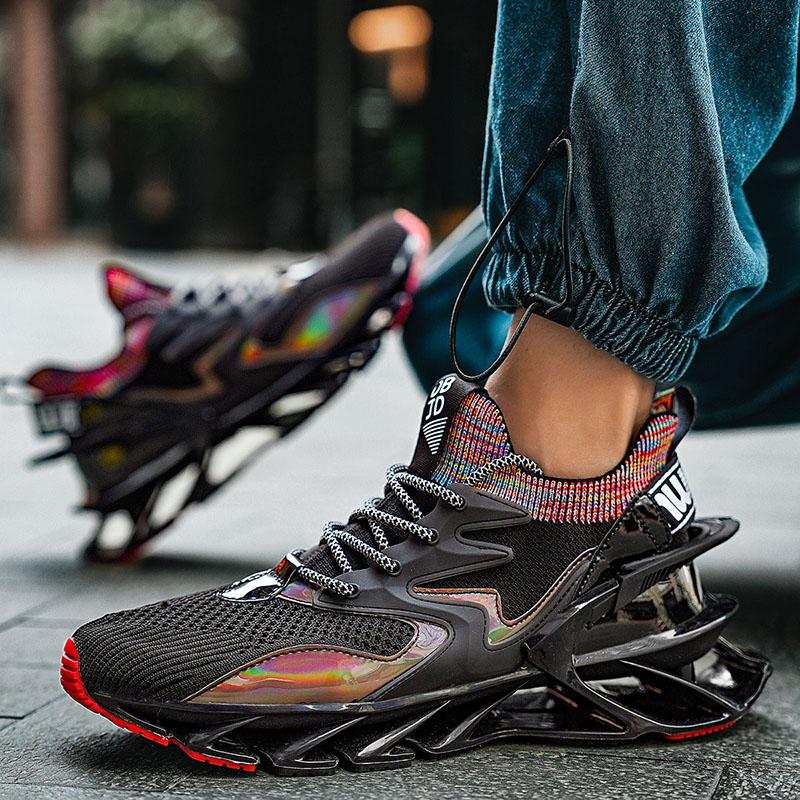 Trendy Blade Shoes Men's Running Shoes Non Slip Fashion Sneakers Breathable Mesh Athletic Training Shoes
