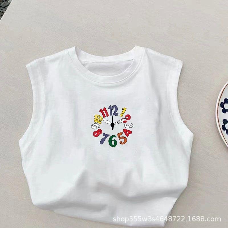 Men's and Women's Vests, Children's Baby Summer Sleeveless Tops, New Children's Versatile Bottoming Shirts, Children's Clothing Trend