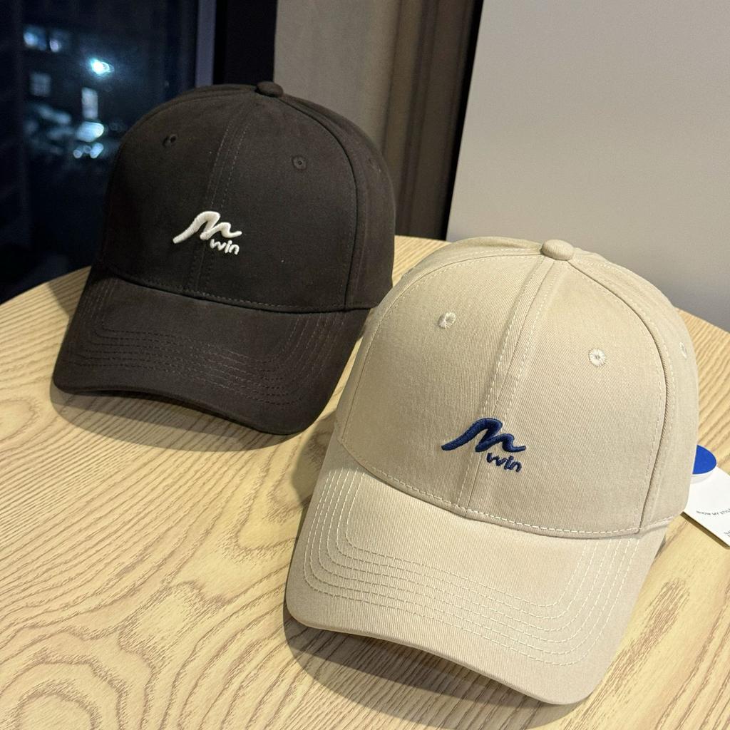 New hard-brimmed letter-embroidered baseball cap for women, made of pure cotton, fashionable, breathable, versatile, sun-protective, trendy duckbill