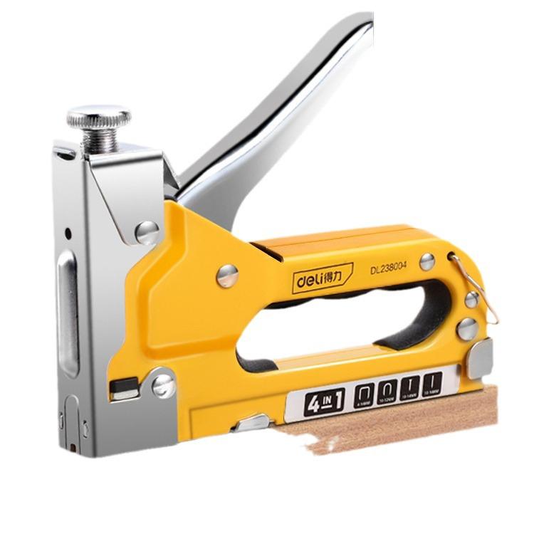 Deli Manual Staple & Brad Nailer for Woodworking and Household Use