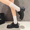 2024 New Women's Lace-Up Women's Shoes Autumn Round Toe Mixed Color Thick Sole Casual and Comfortable Women's Loafers