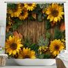 Plants and Flowers On the Board, Sunflowers Shower Curtain Bathroom Curtain,Hanging Curtain 12 Hooks Decoration Machine Washable