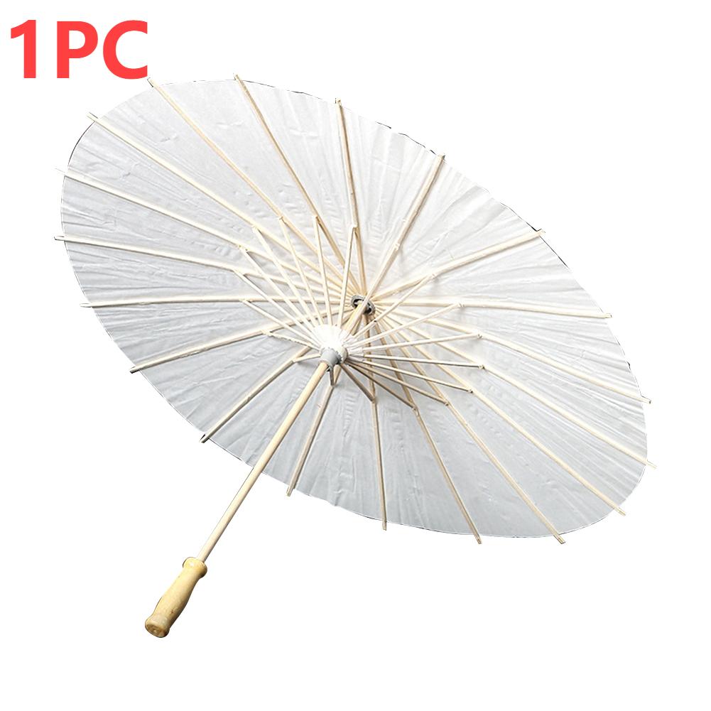 

1-20 шт. Зонт из китайской крафт-бумаги, аксессуар для свадебной фотографии, декор для вечеринки, белая бумага, зонтик с длинной ручкой, 60 см