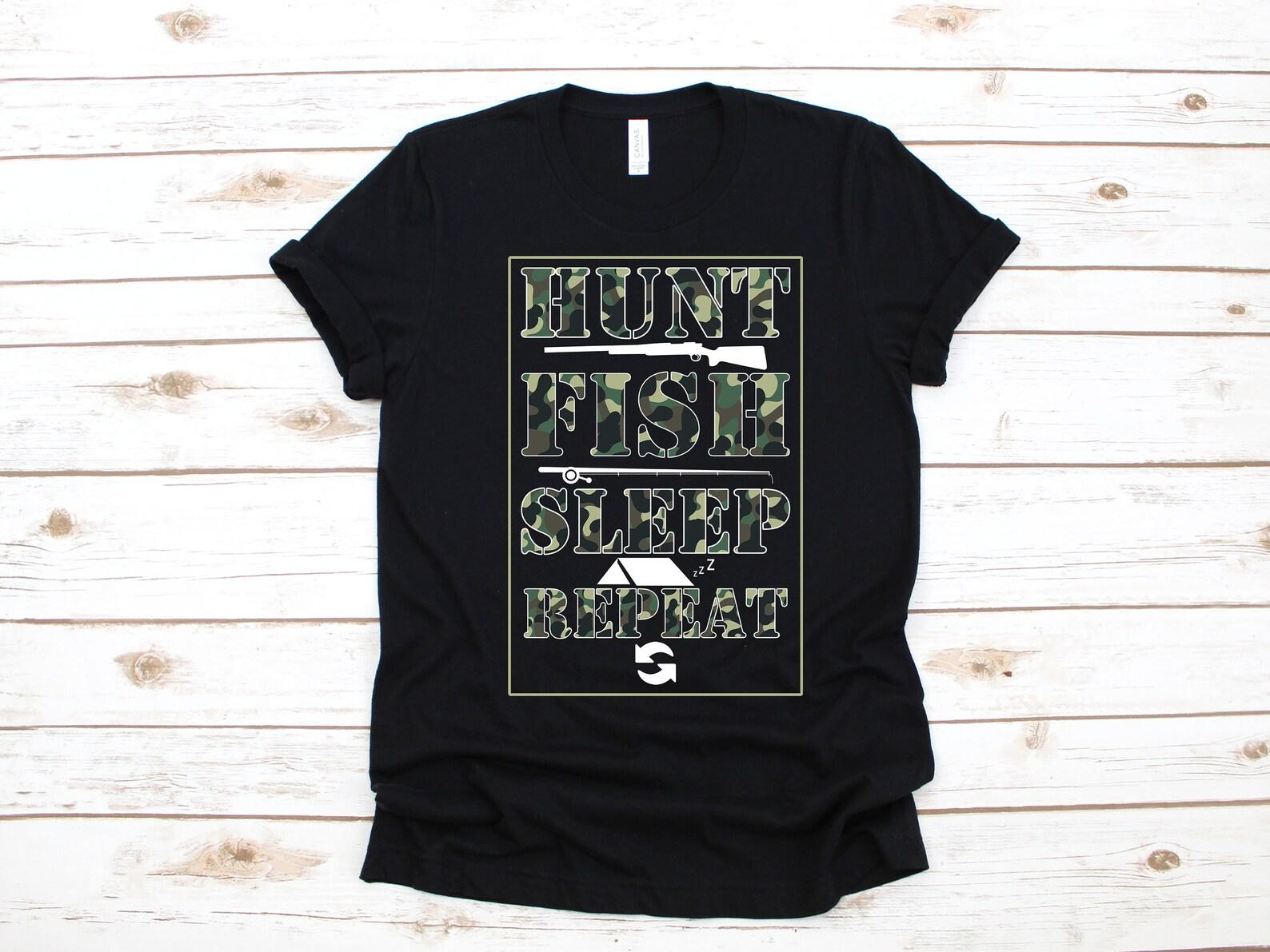 Hunt Fish Sleep Repeat Camouflage Shirt, Funny Camo Hunting Gift, Hunting T-Shirt, T-shirt,T-shirt, T-shirt, T-shirt 3XL