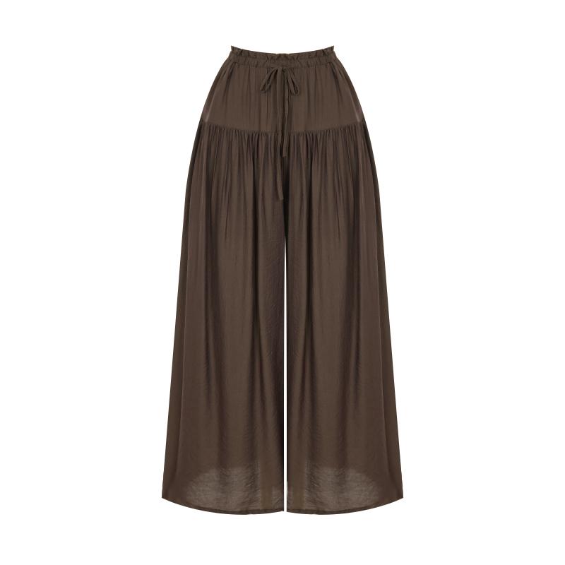 TVIEW Natural Wide Shirred Pants_V6B-Cpt026
