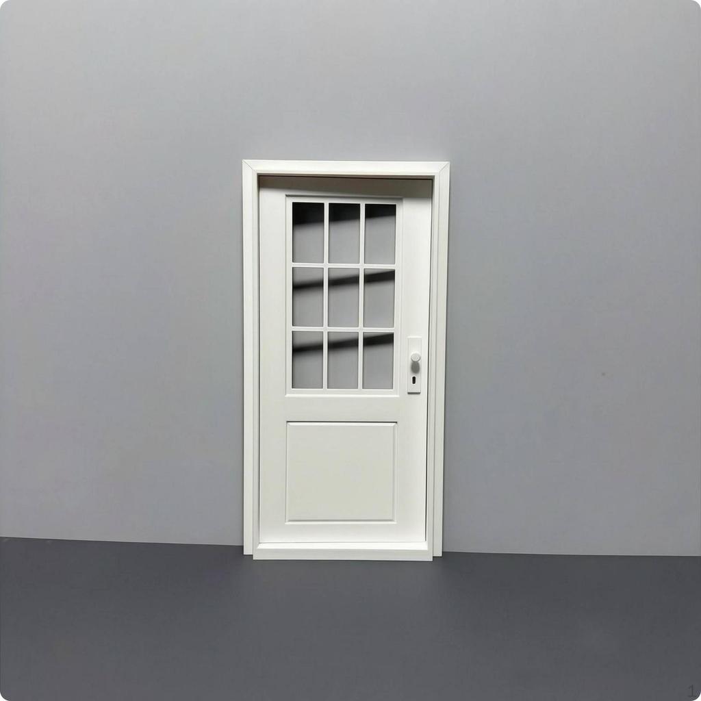 Dollhouse Door Framed Panel Openable DIY White Hollow