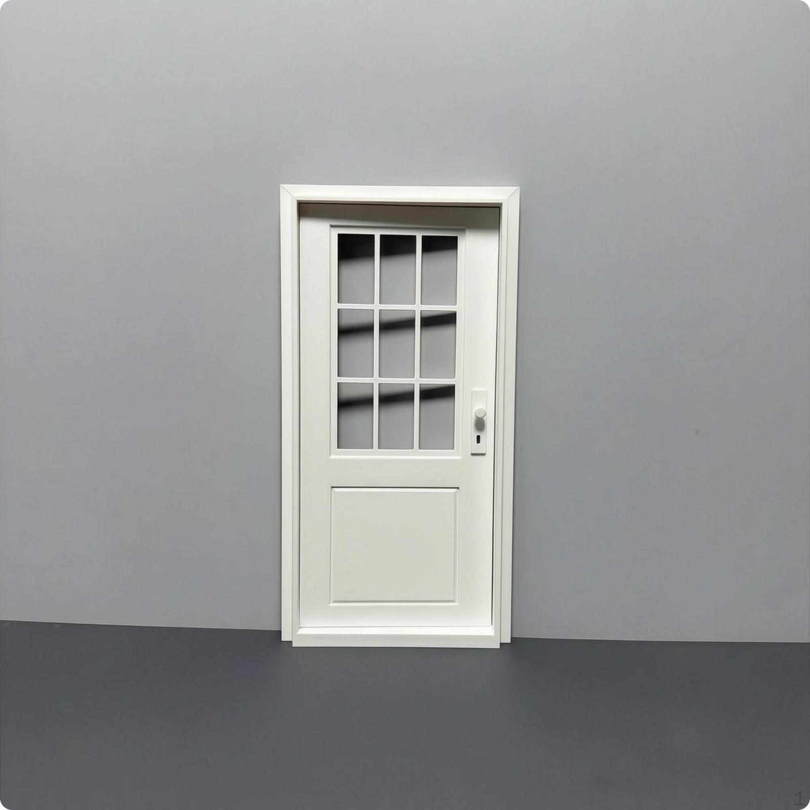 Dollhouse Door Framed Panel Openable DIY White Hollow
