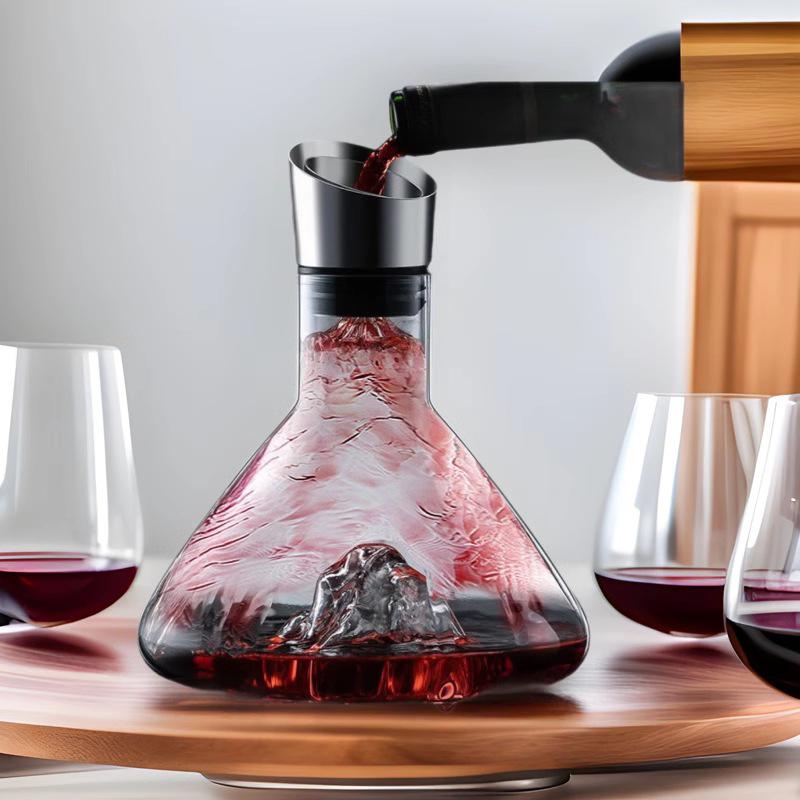 Iceberg Waterfall Decanter Set: Premium Crystal Wine Pourer & Storage