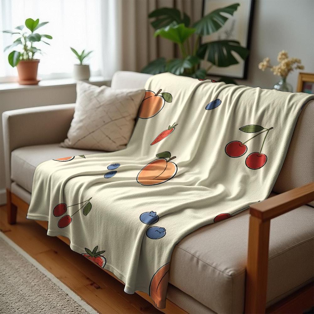 Mixed Floral Cartoon Anime Print Flannel Blanket Soft Warm Throw for Kids Bedroom Sofa Christmas Office Car