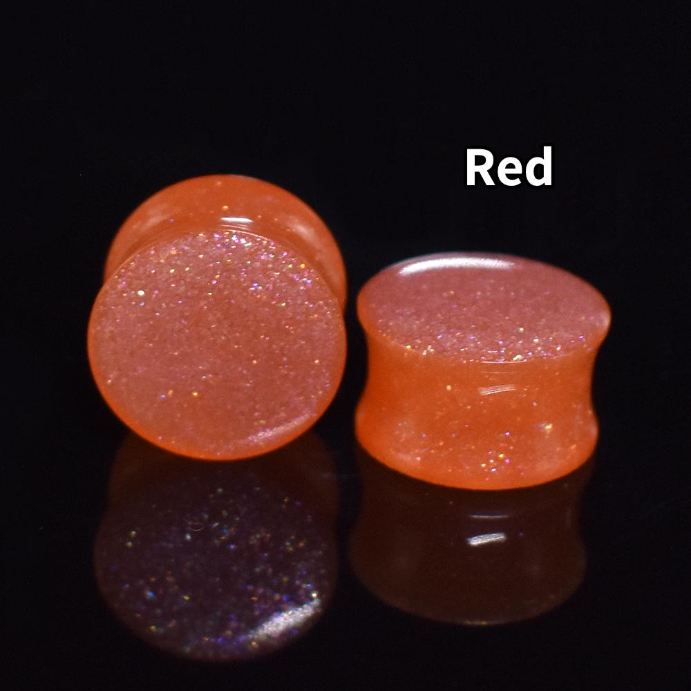 6-50mm Solid-colored Twinkle Acrylic Ear Tunnels Plugs Stretchers Expander Double Flared Flesh Tunnels Ear Piercing Jewelry