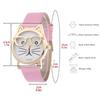 Ladies Watch Wear Glasses Cat Dial Belt Ladies Quartz Watch