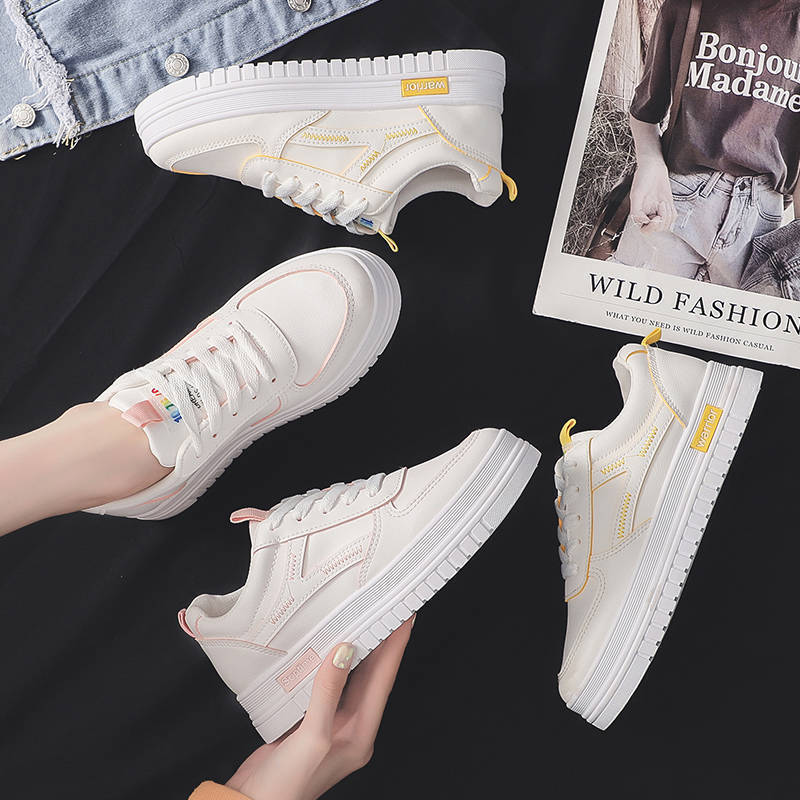 Kleine weiße Schuhe Damen Frühling und Herbst neue Mode Koreanische Version, Basic Ins Studenten Casual Board Schuhe Plateauschuhe Sportschuhe